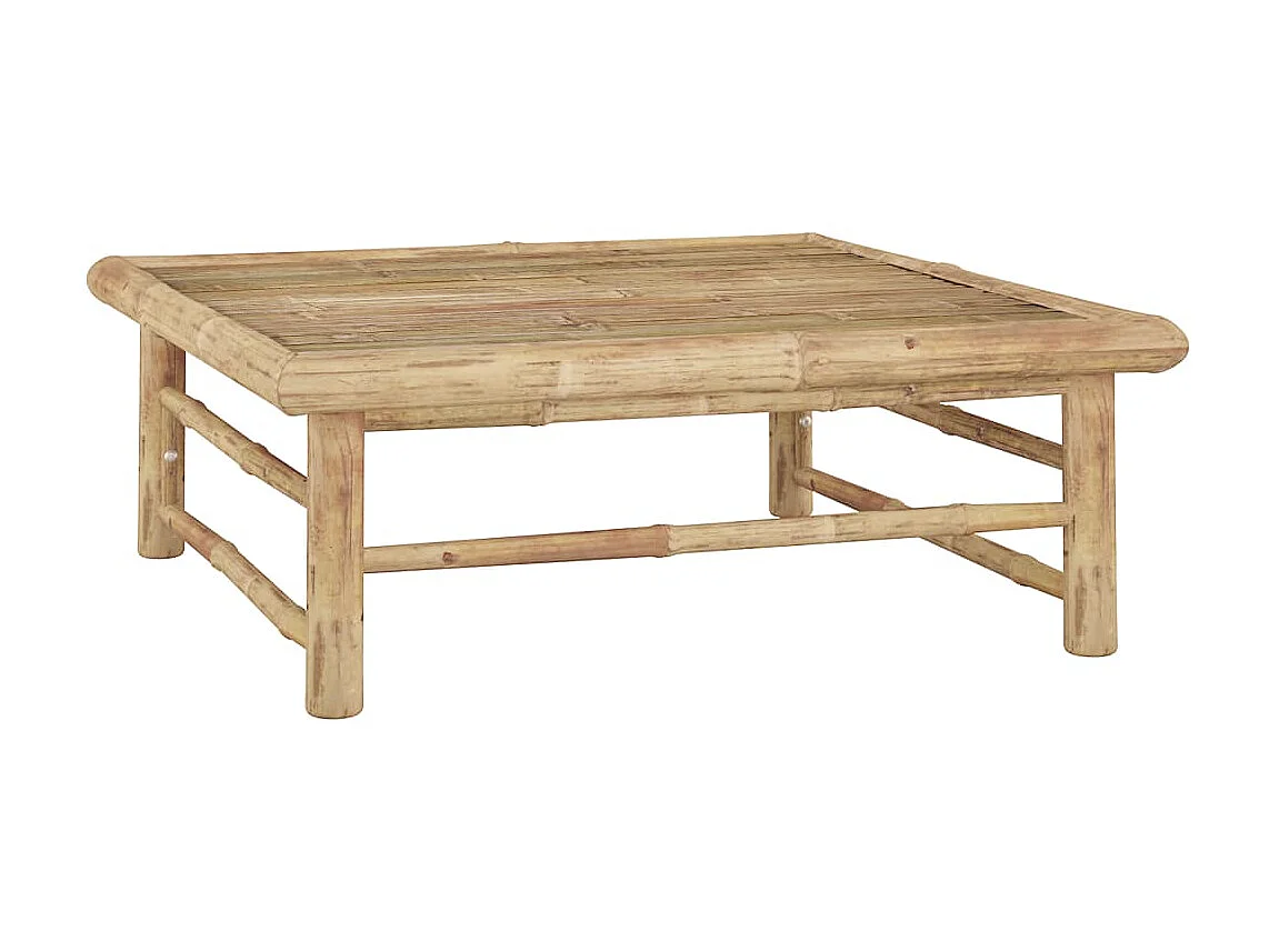 Salon de jardin 5 pcs avec coussins blanc crème Bambou 4