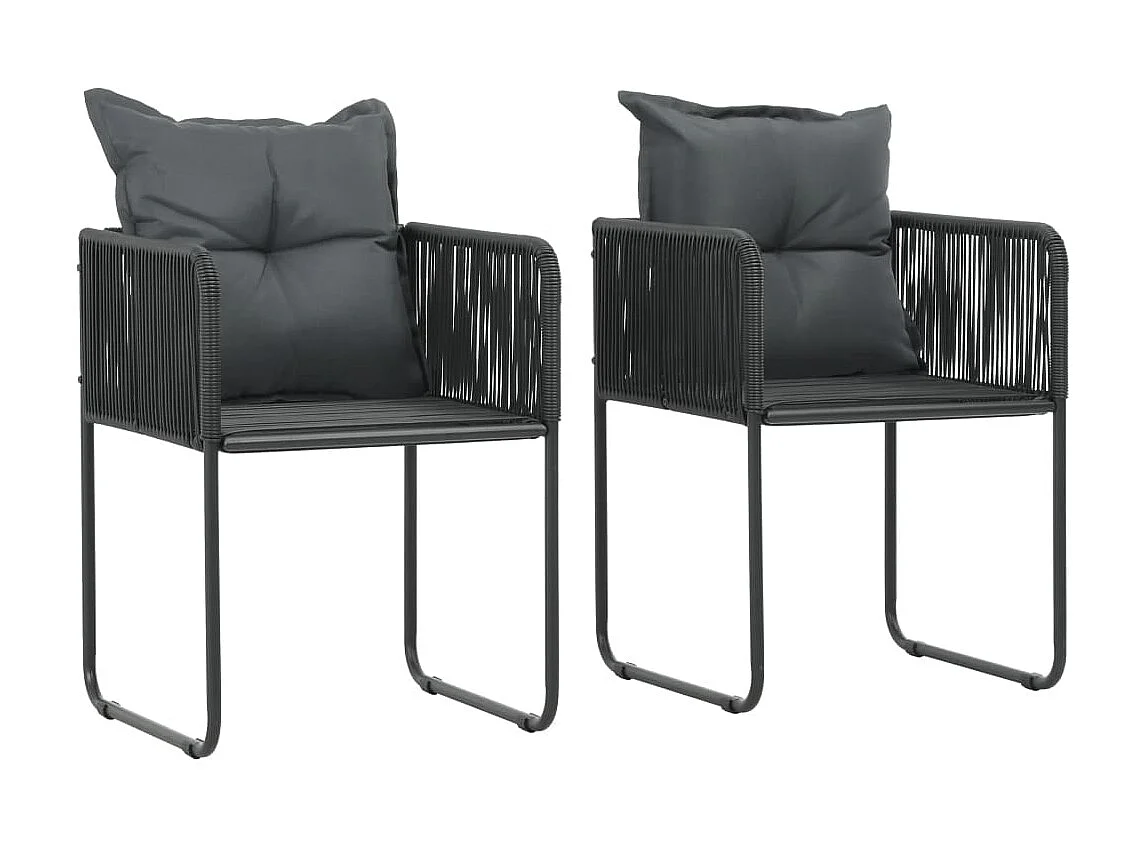 Salon de jardin 3 pcs PVC Résine tressée Noir et marron