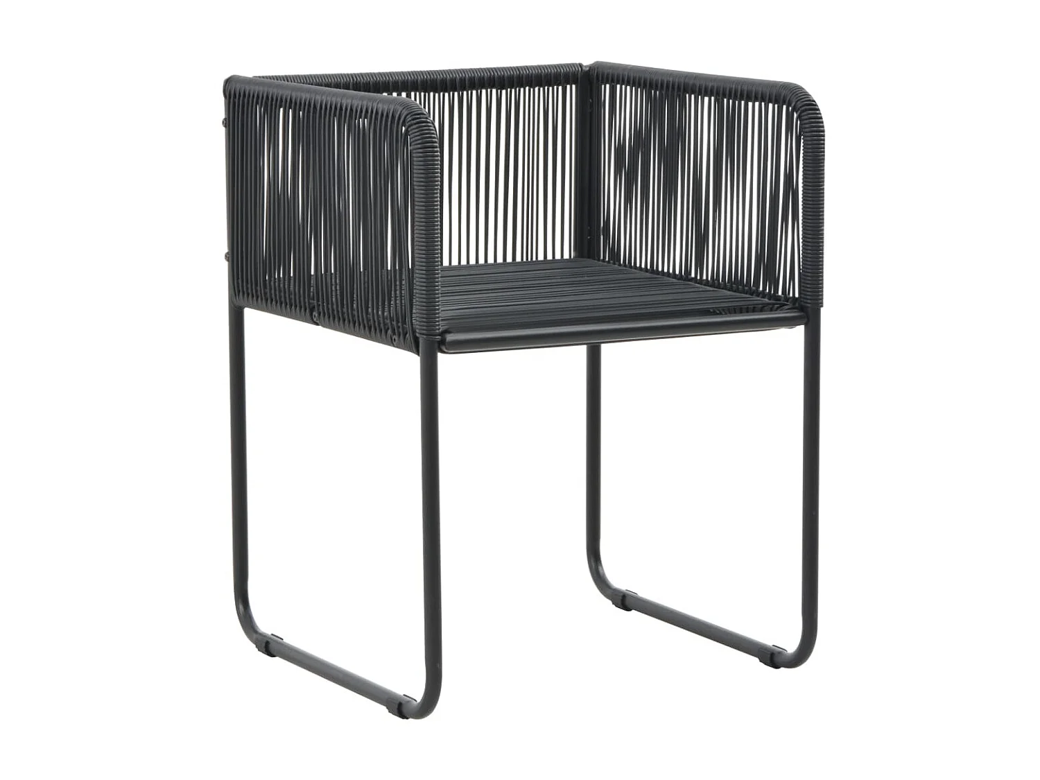 Salon de jardin 3 pcs PVC Résine tressée Noir et marron