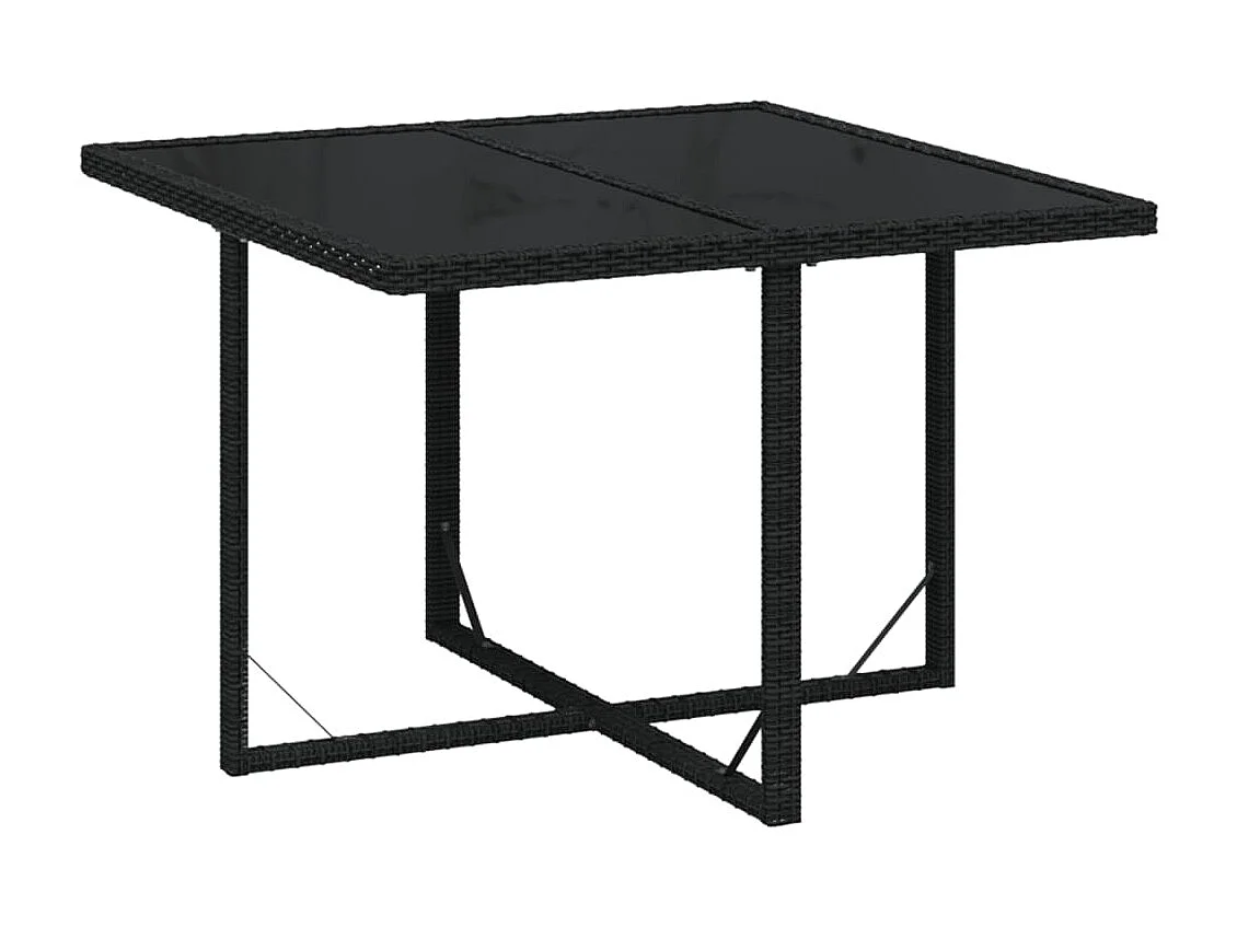Mobilier à dîner de jardin et coussins 9pcs Résine tressée Noir