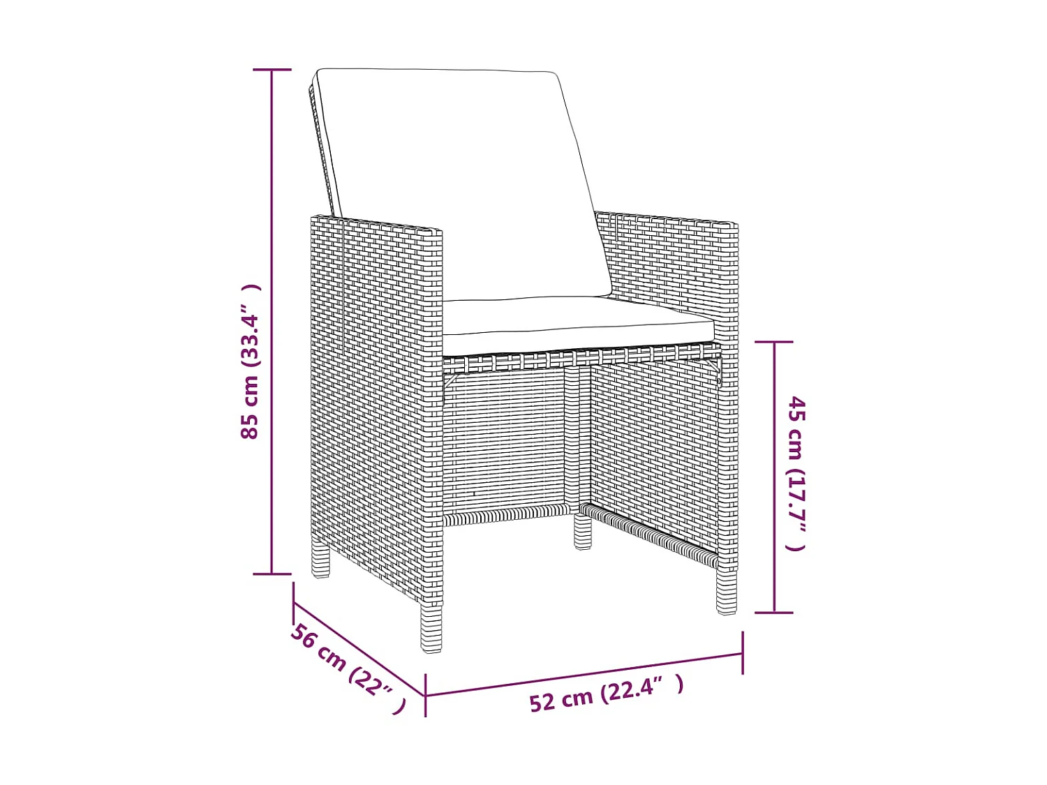 Mobilier à dîner de jardin et coussins 9pcs Résine tressée Noir