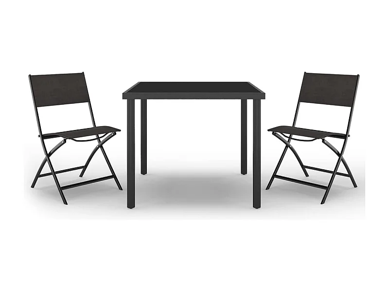 Ensemble de salle à manger d'extérieur 3 pcs Acier