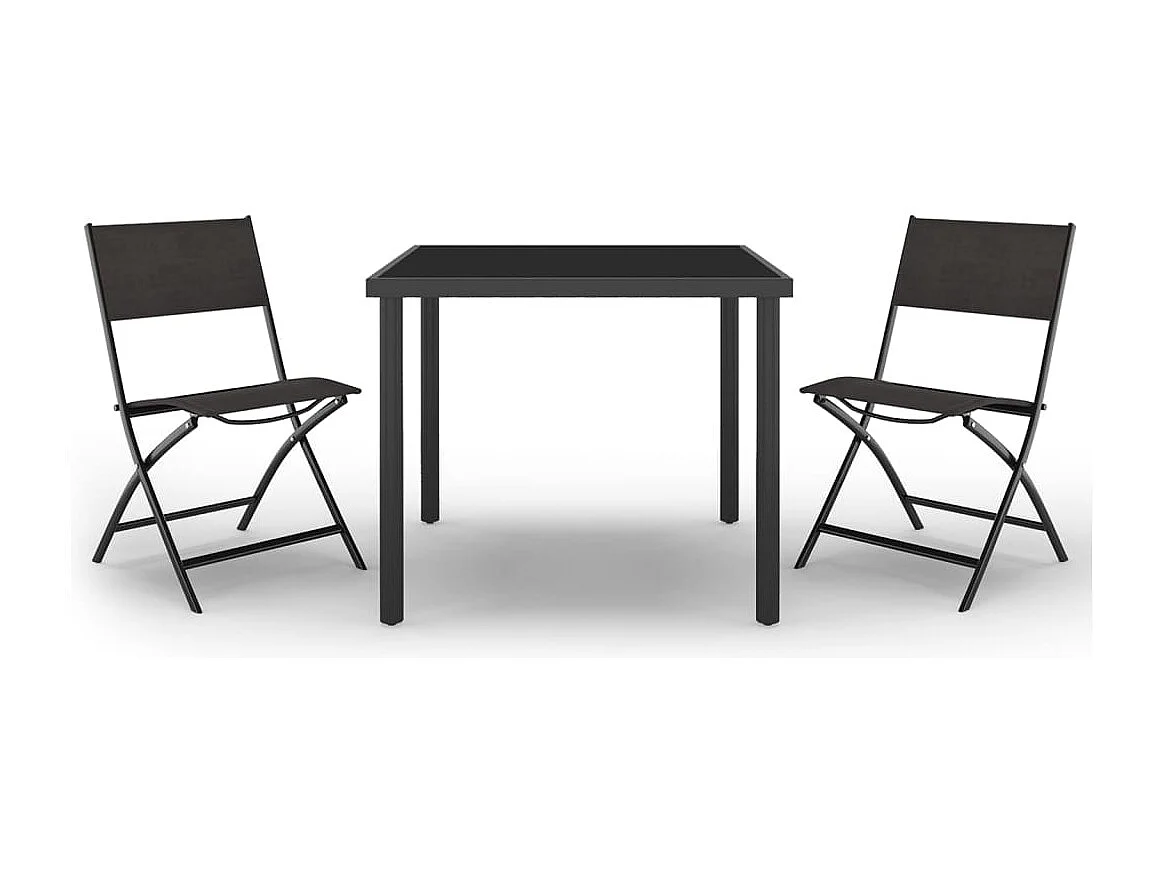 Ensemble de salle à manger d'extérieur 3 pcs Acier