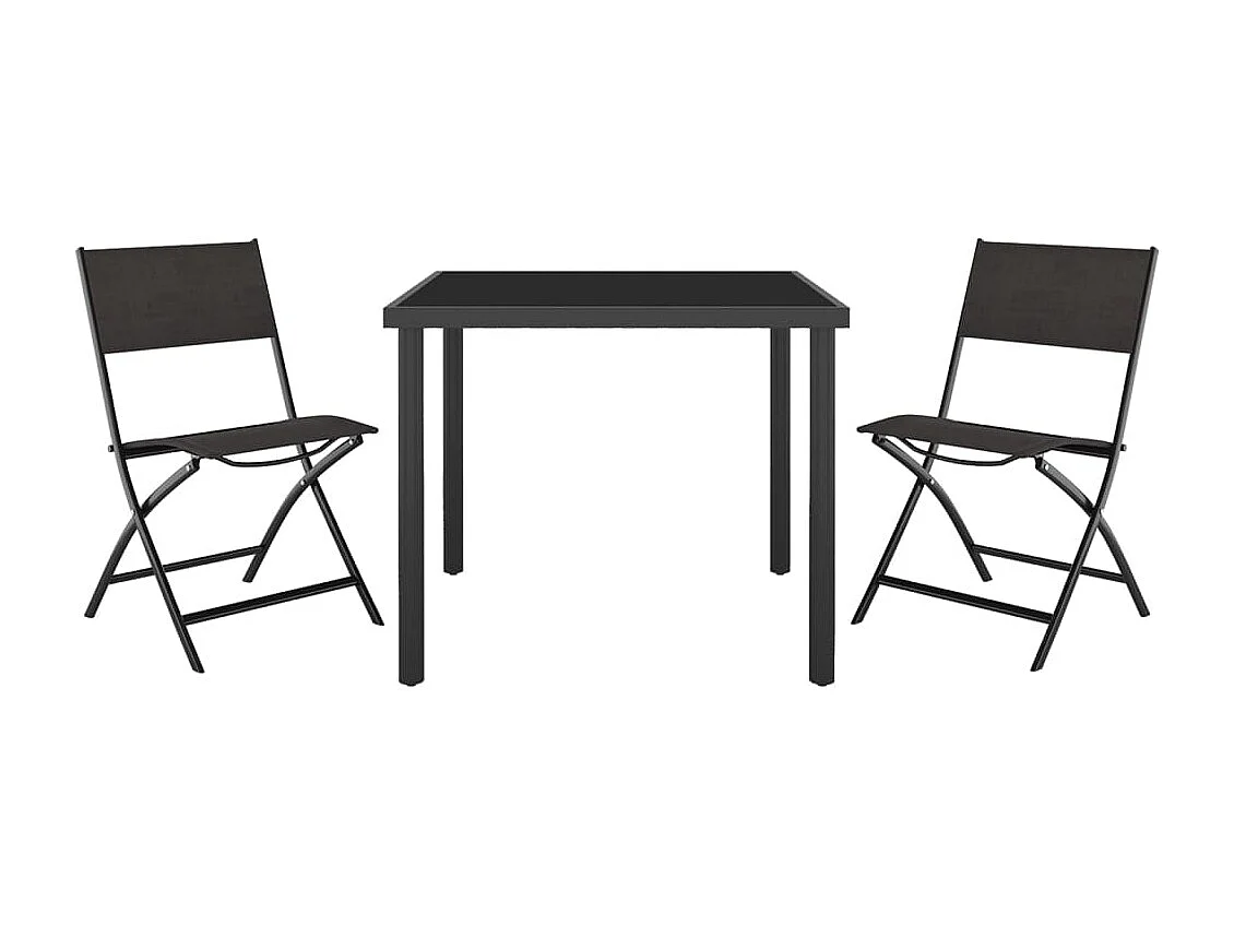 Ensemble de salle à manger d'extérieur 3 pcs Acier