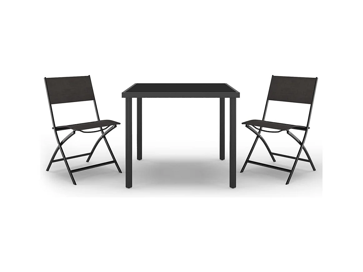 Ensemble de salle à manger d'extérieur 3 pcs Acier