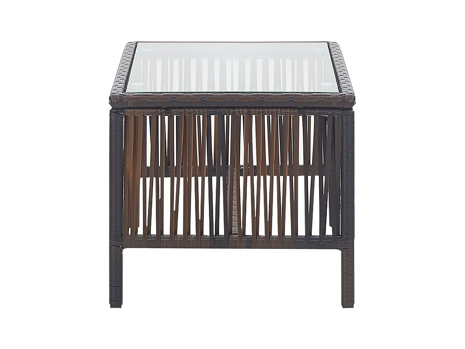 Salon de jardin 4 pcs avec coussins Résine tressée Marron 12