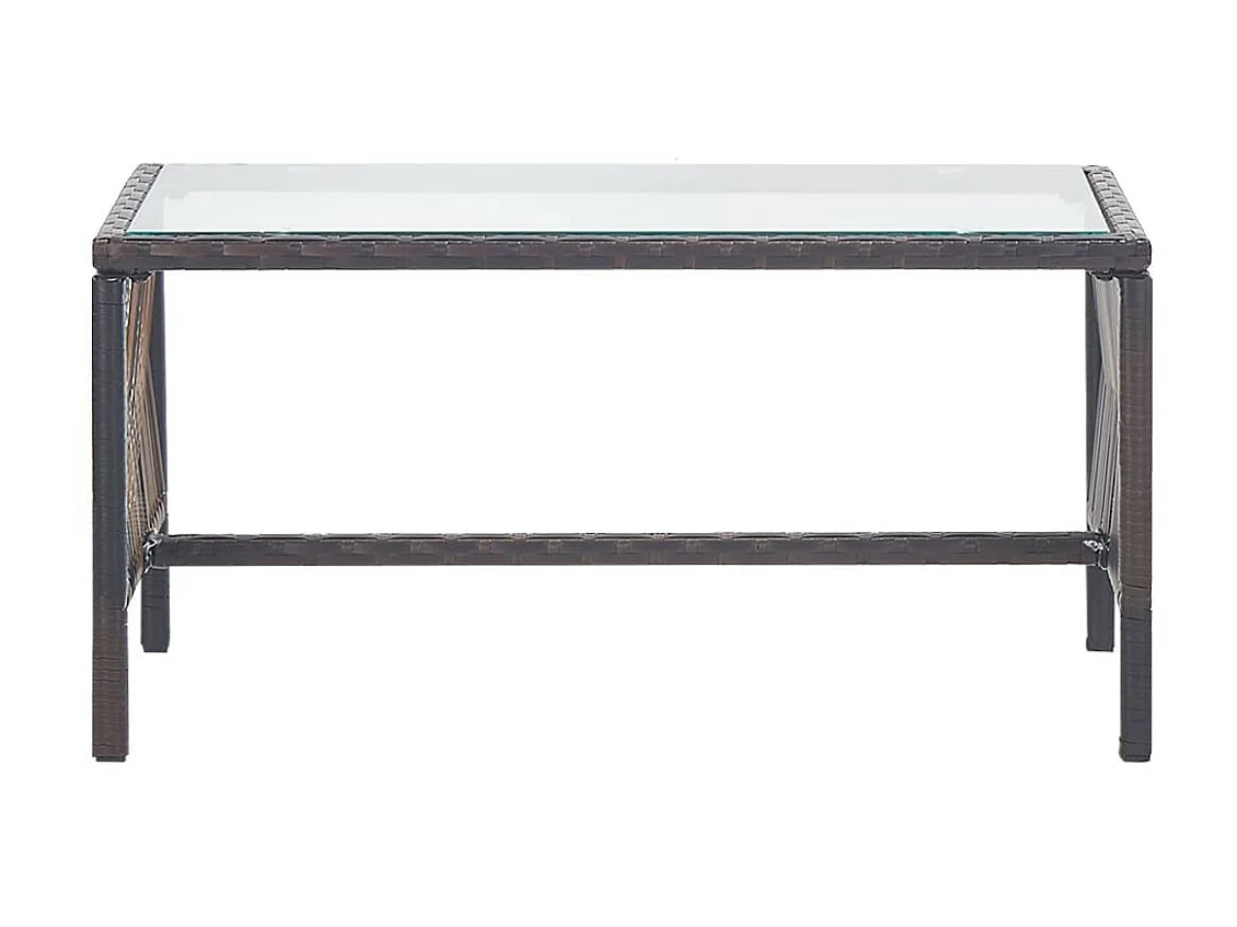 Salon de jardin 4 pcs avec coussins Résine tressée Marron 12