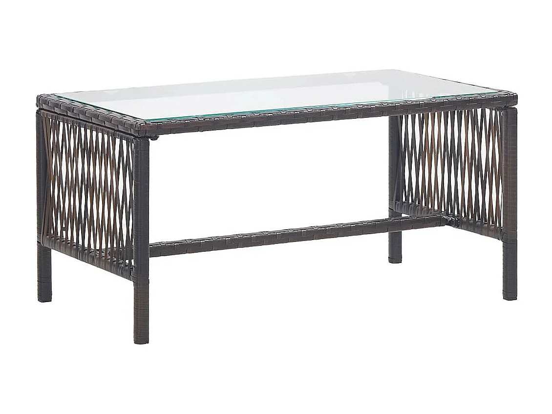 Salon de jardin 4 pcs avec coussins Résine tressée Marron 12