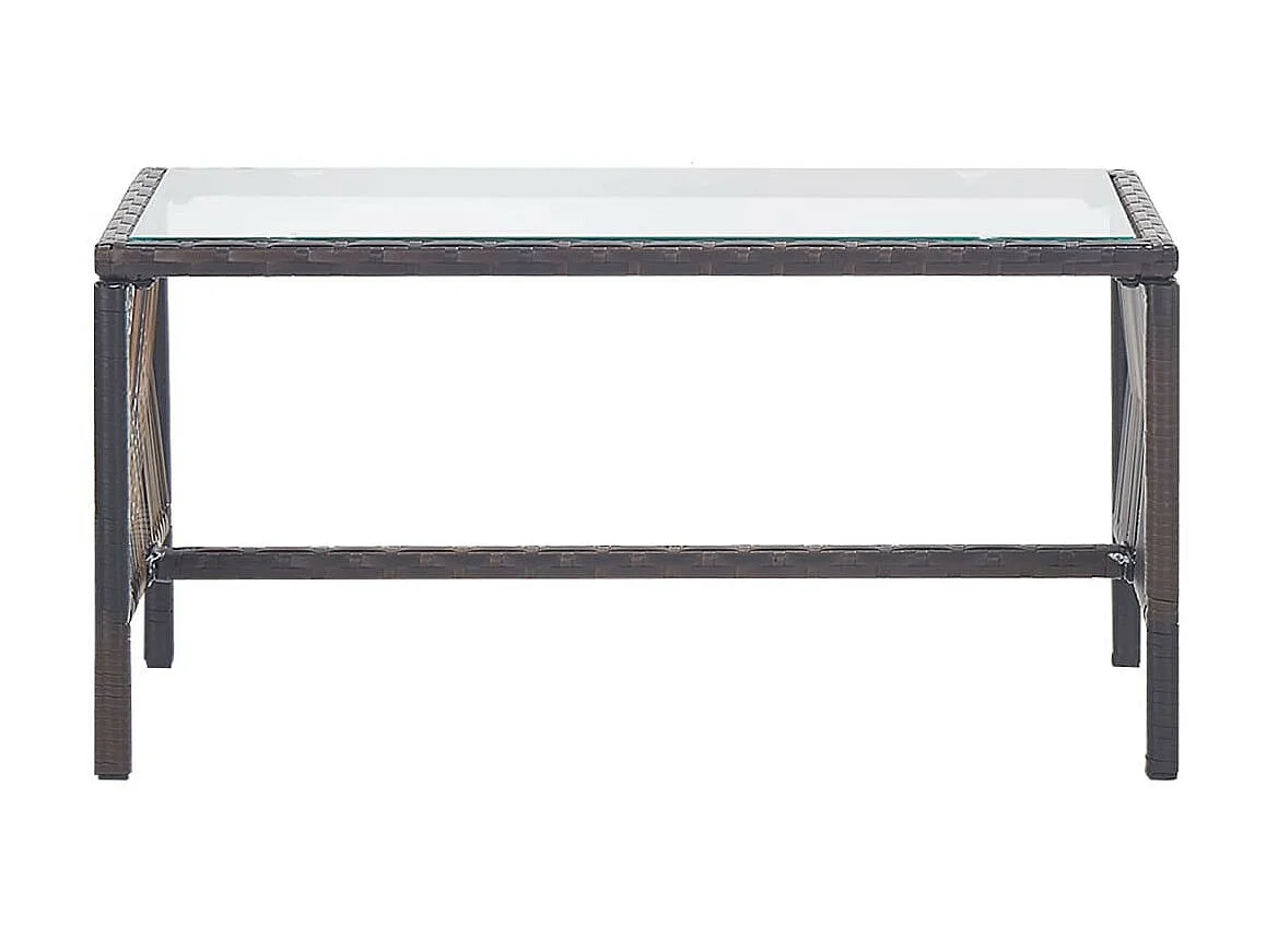 Salon de jardin 4 pcs avec coussins Résine tressée Marron 12