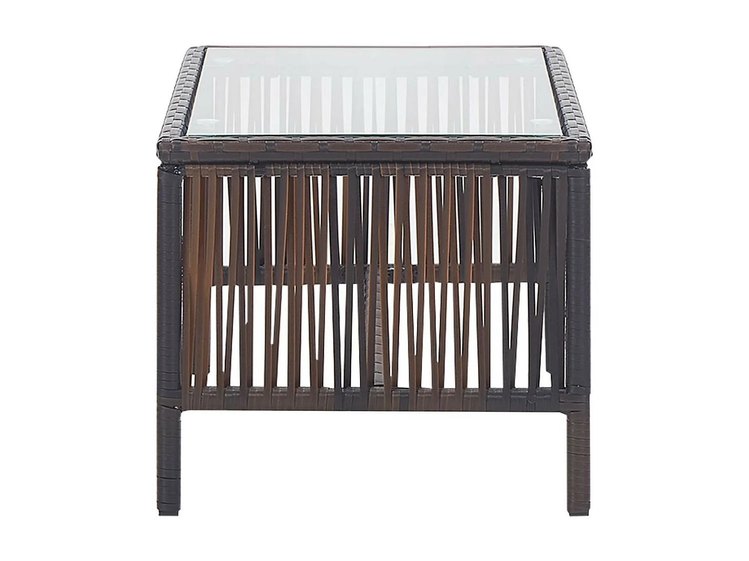 Salon de jardin 4 pcs avec coussins Résine tressée Marron 12