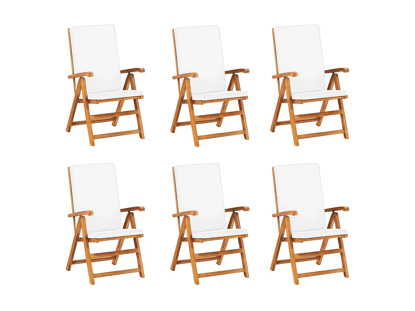 Salon de jardin 7 pcs avec coussins Bois de teck massif 4