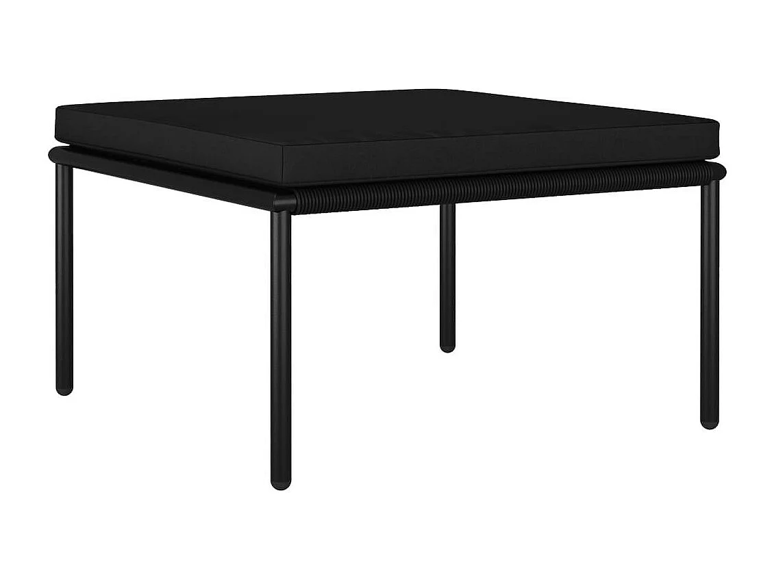 Salon de jardin 6 pcs avec coussins Noir PVC 3