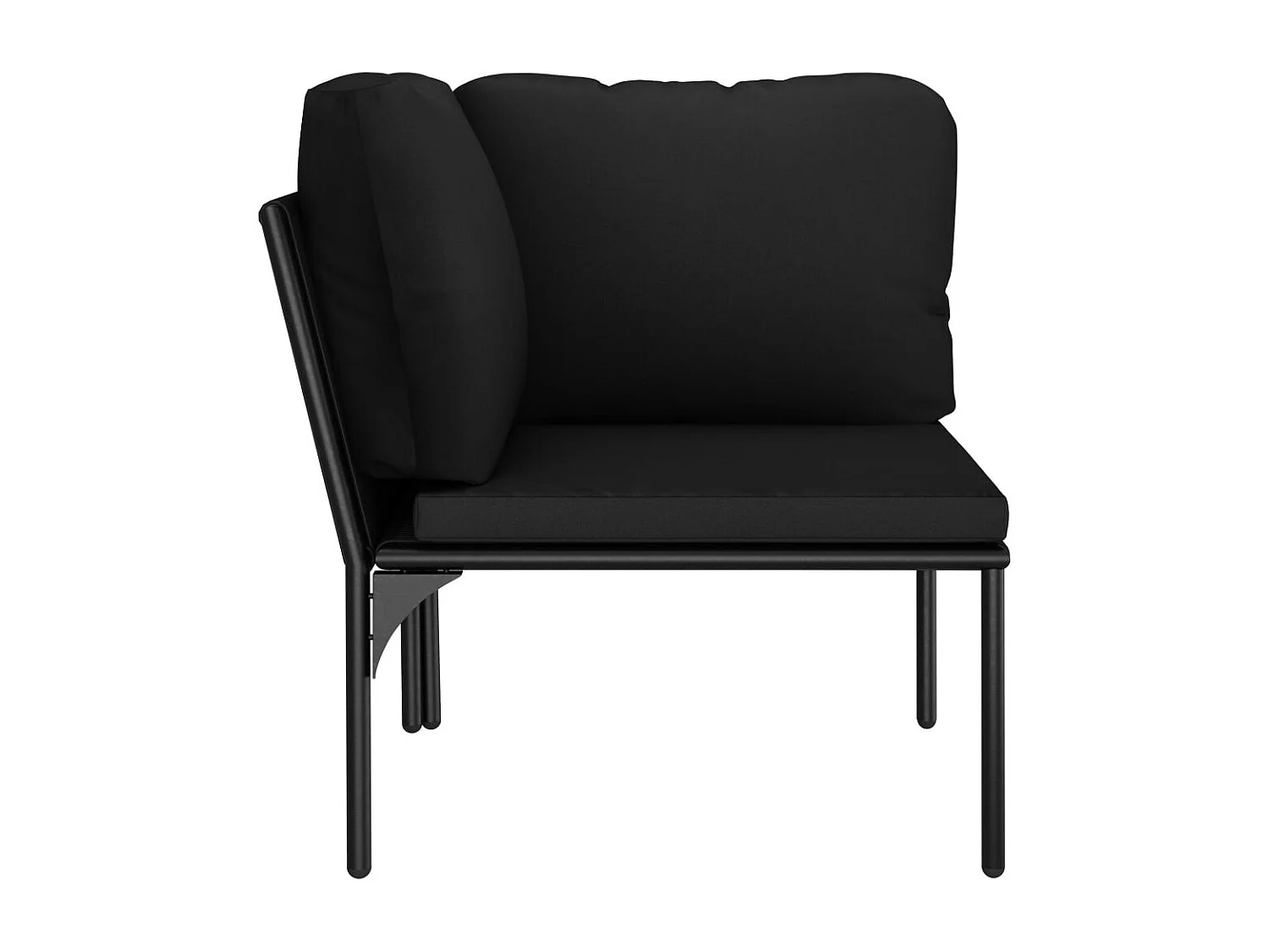 Salon de jardin 6 pcs avec coussins Noir PVC 3