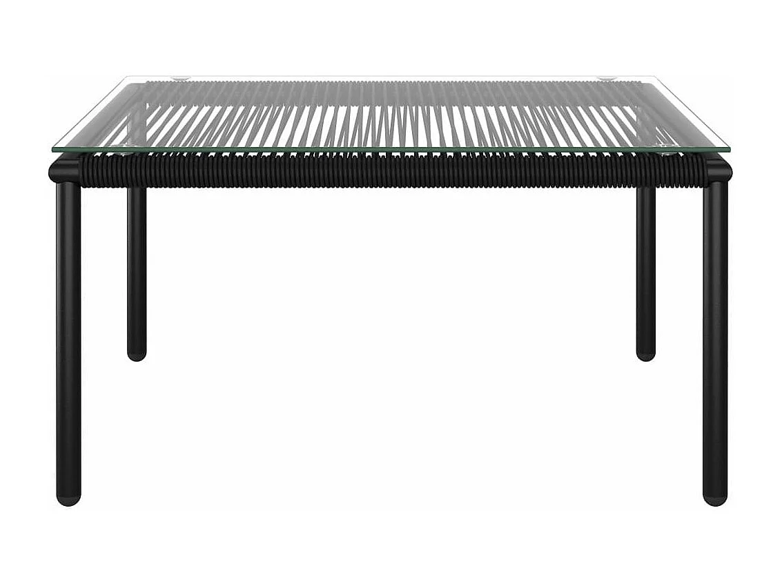 Salon de jardin 6 pcs avec coussins Noir PVC 3