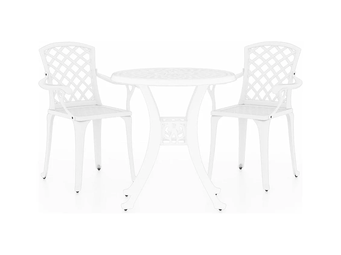 Ensemble de bistro 3 pcs Aluminium coulé Blanc 5
