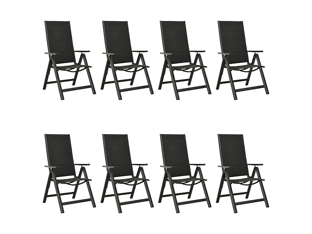 Ensemble de salle à manger de jardin 9 pcs Aluminium Anthracite 2