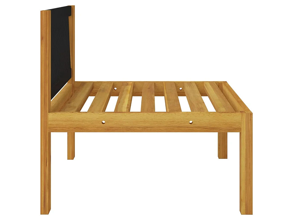 Salon de jardin 7 pcs avec coussins Crème Bois d'acacia solide 5