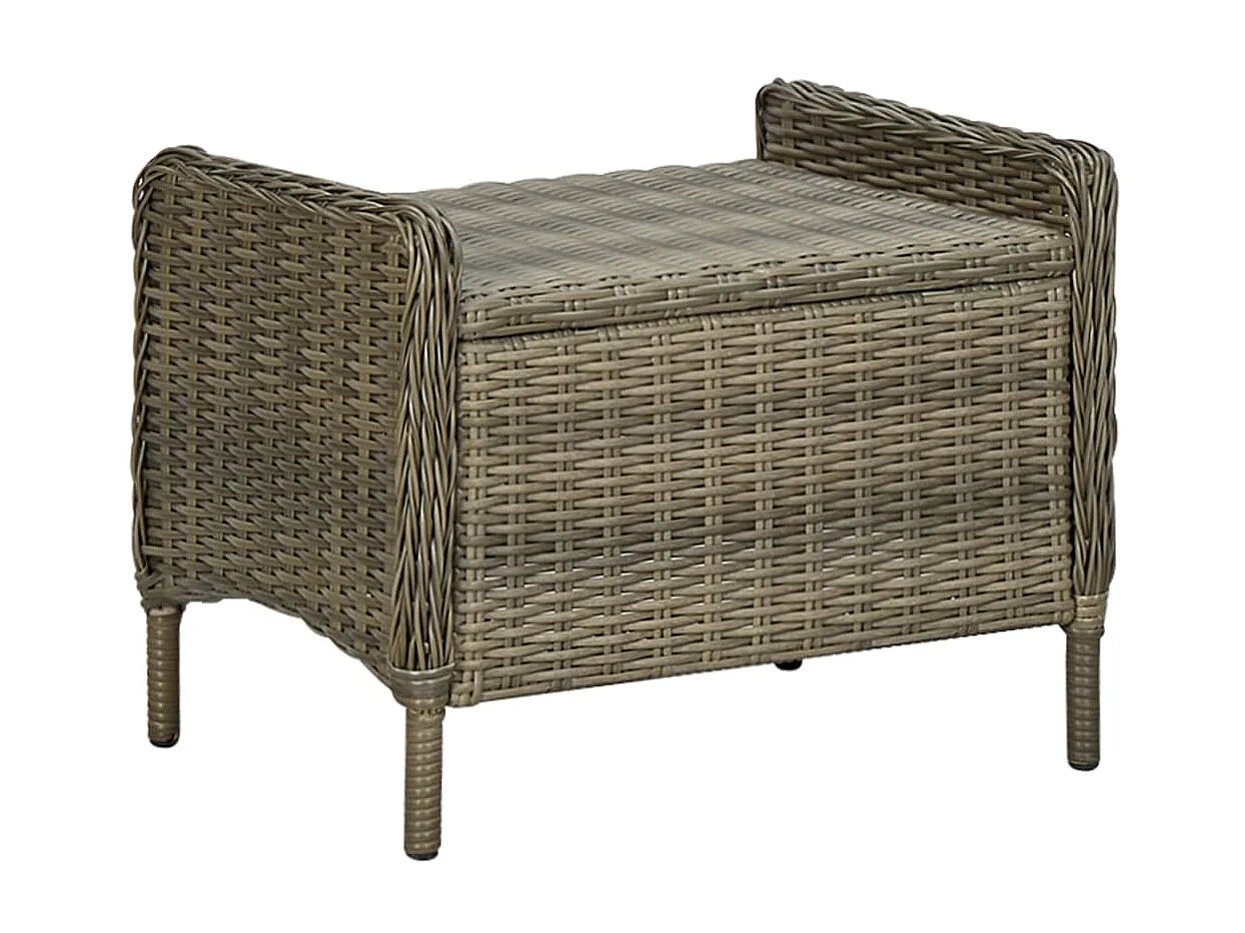 Salon de jardin 2 pcs avec coussins Résine tressée Marron 6