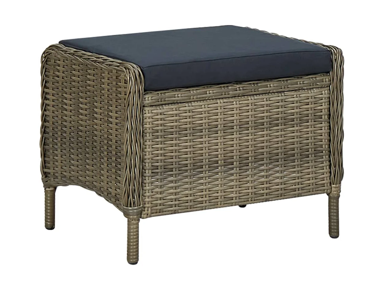 Salon de jardin 2 pcs avec coussins Résine tressée Marron 6