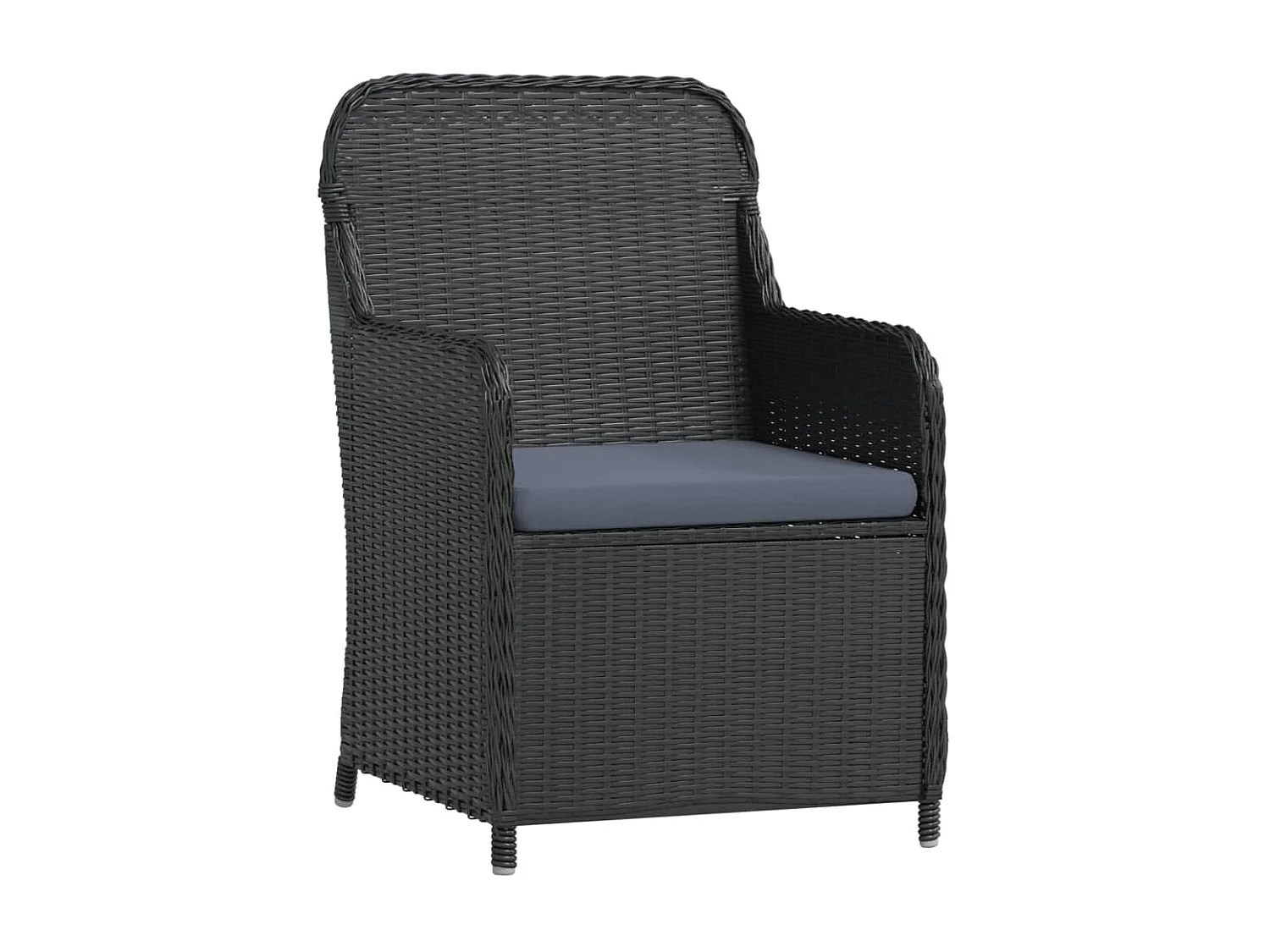 Ensemble de salle à manger de jardin avec coussins 5 pcs Noir 8