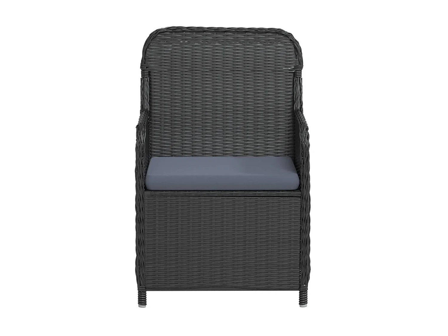 Ensemble de salle à manger de jardin avec coussins 5 pcs Noir 8