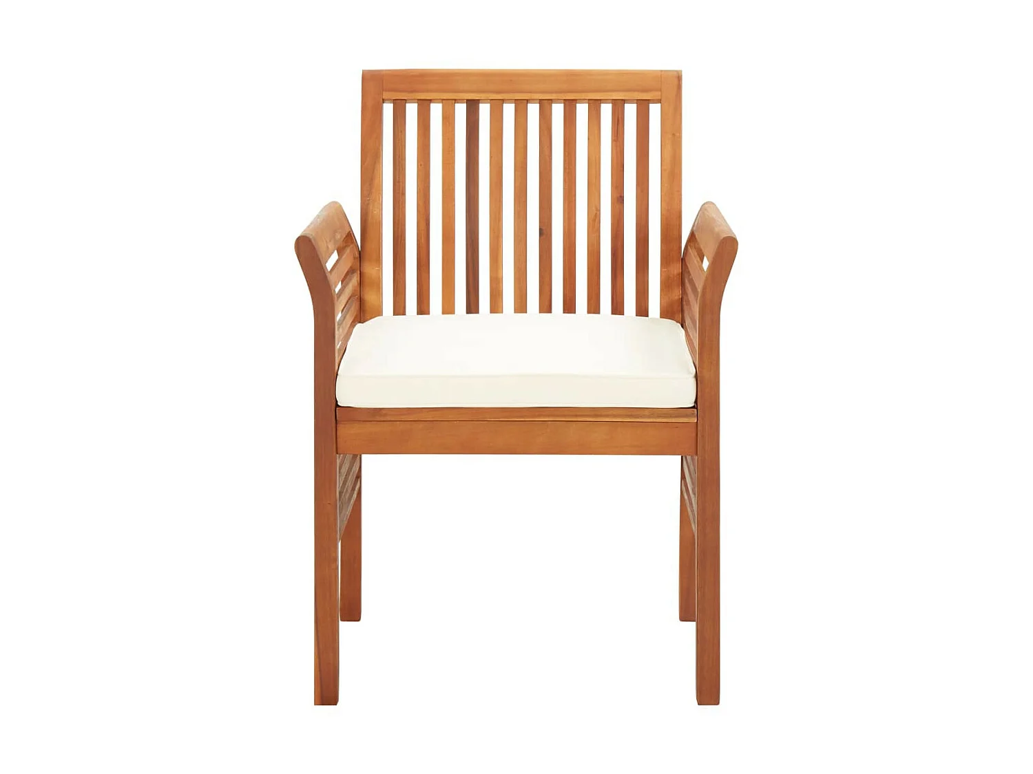 Mobilier à dîner d'extérieur 5 pcs et coussins Acacia solide 4