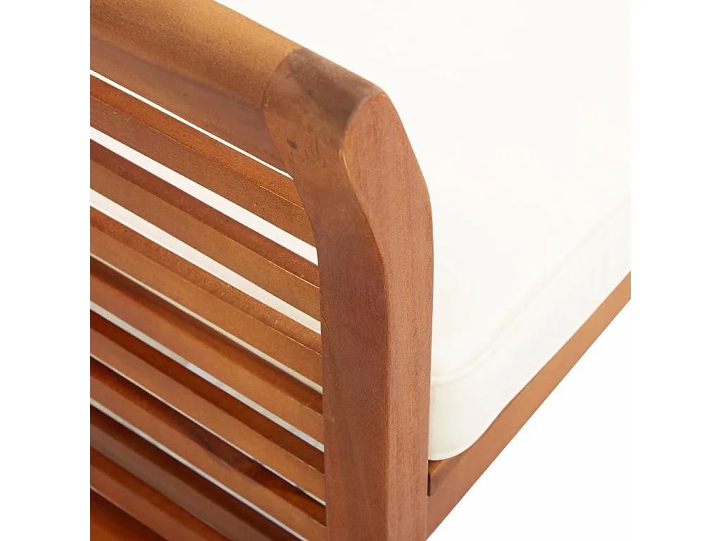 Mobilier à dîner d'extérieur 5 pcs et coussins Acacia solide 4