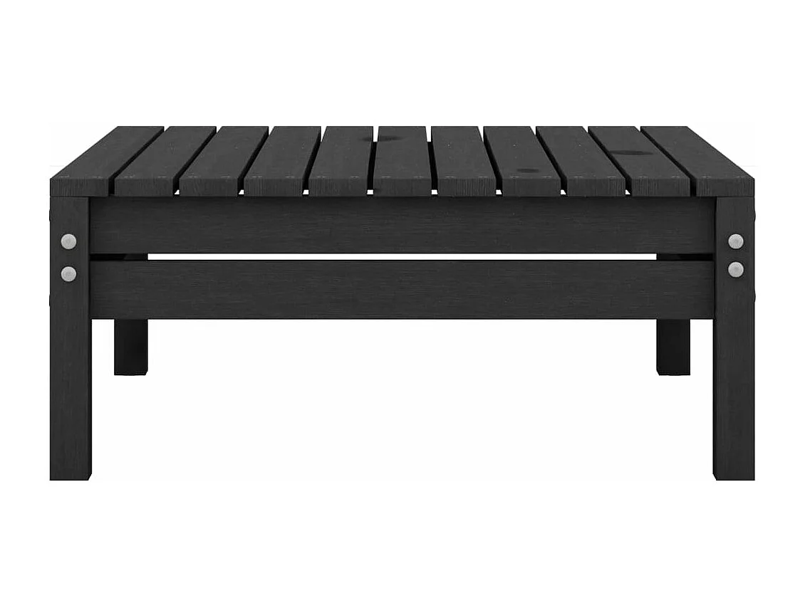 Salon de jardin 5 pcs Noir Bois de pin massif 19