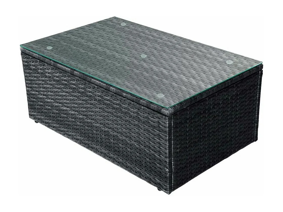 Salon de jardin 4 pcs avec coussins Résine tressée Noir 22