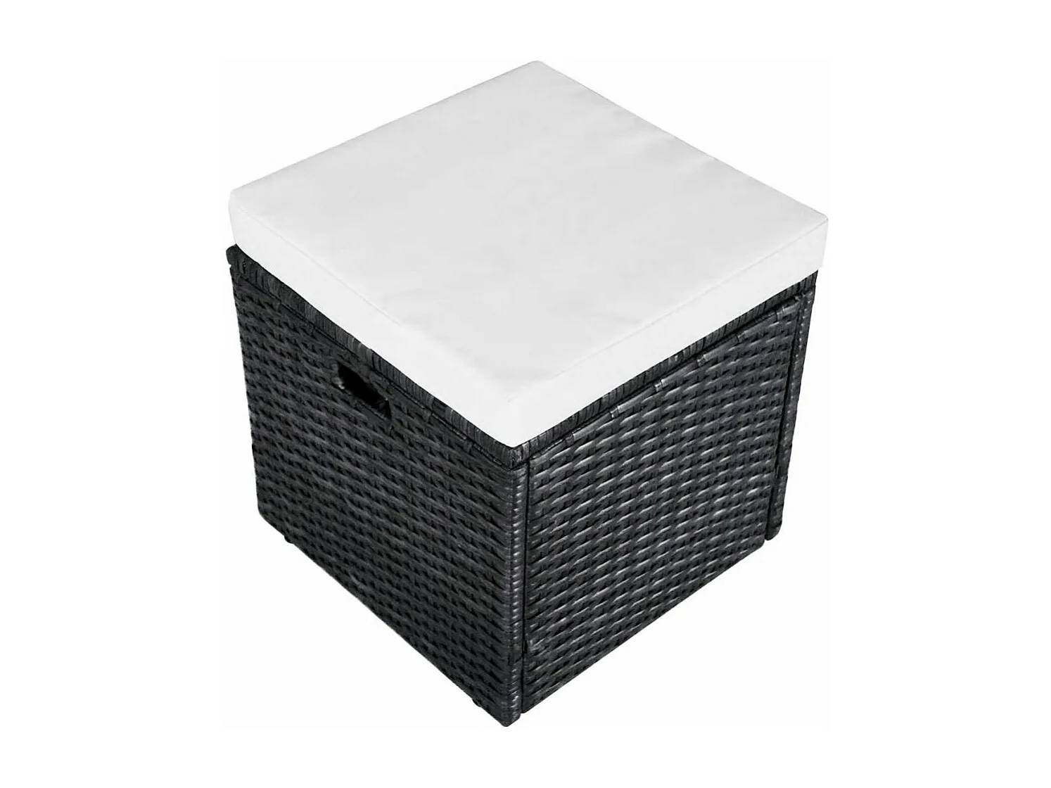 Salon de jardin 4 pcs avec coussins Résine tressée Noir 22