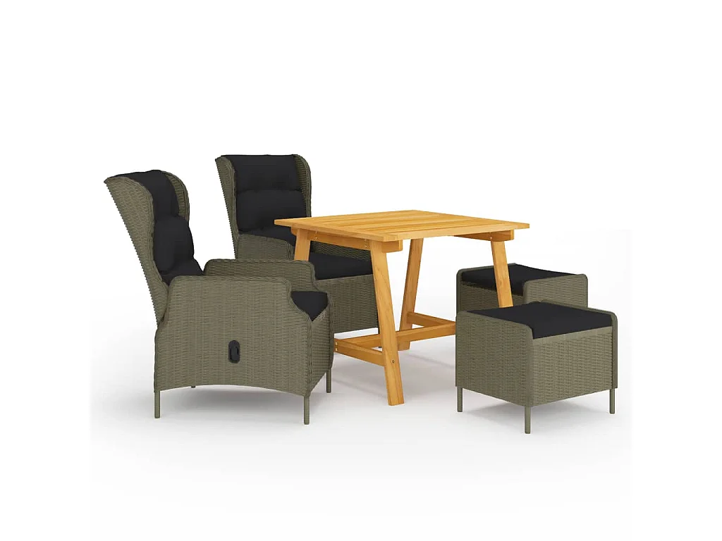 Ensemble de salle à manger de jardin 5 pcs Marron 30