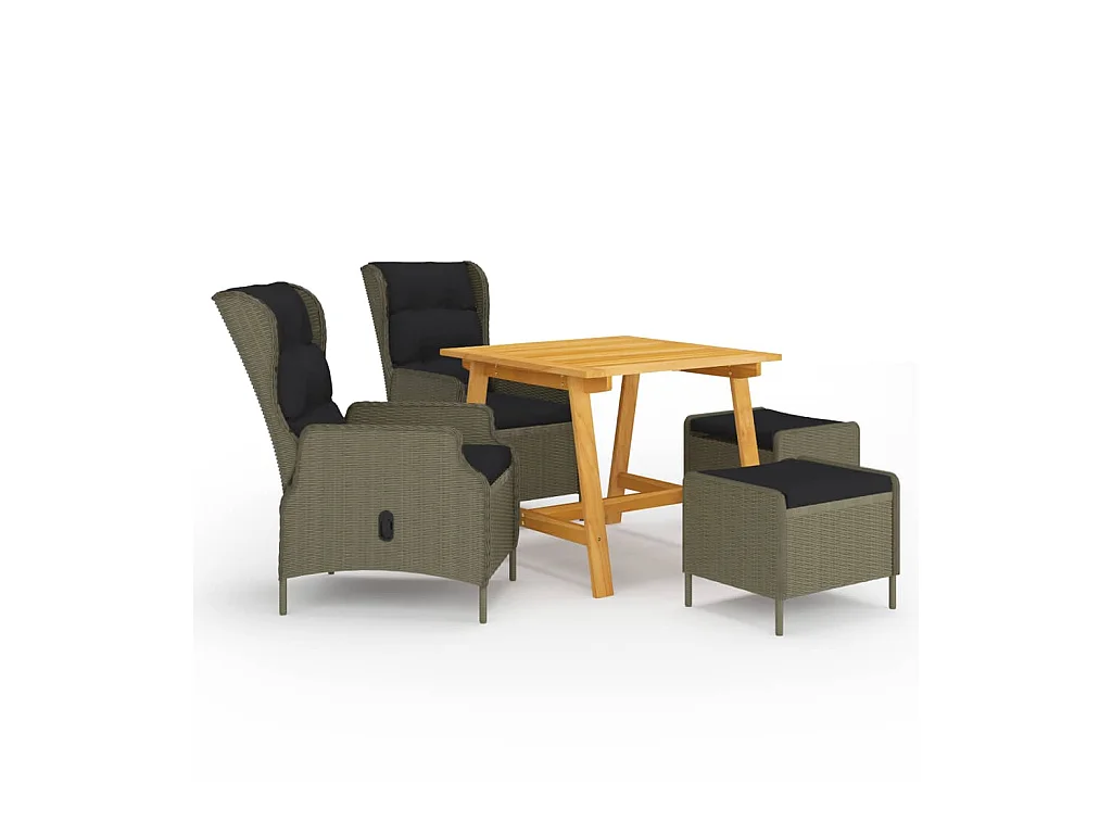 Ensemble de salle à manger de jardin 5 pcs Marron 30