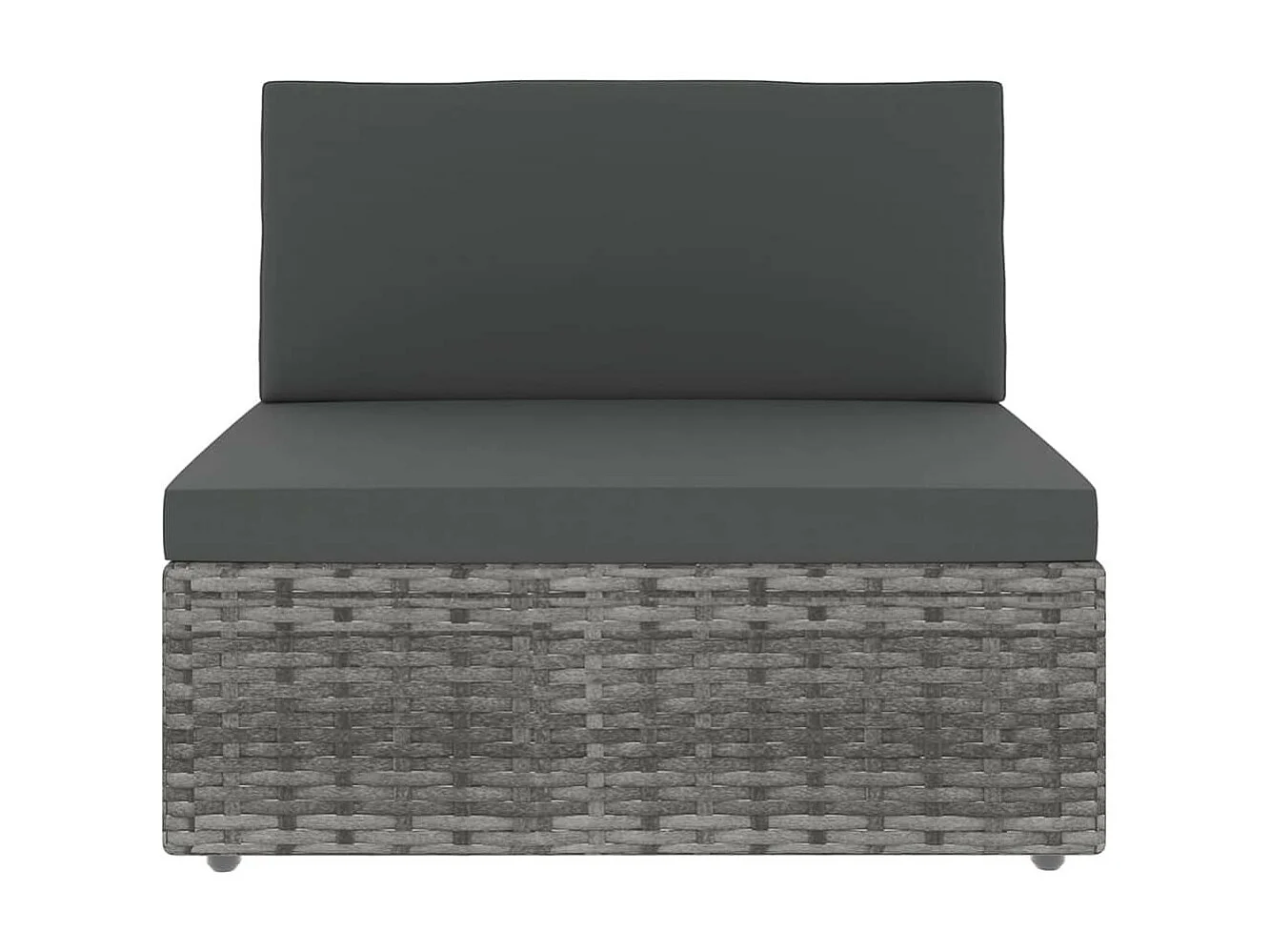 Salon de jardin 5 pcs avec coussins Gris Résine tressée 4