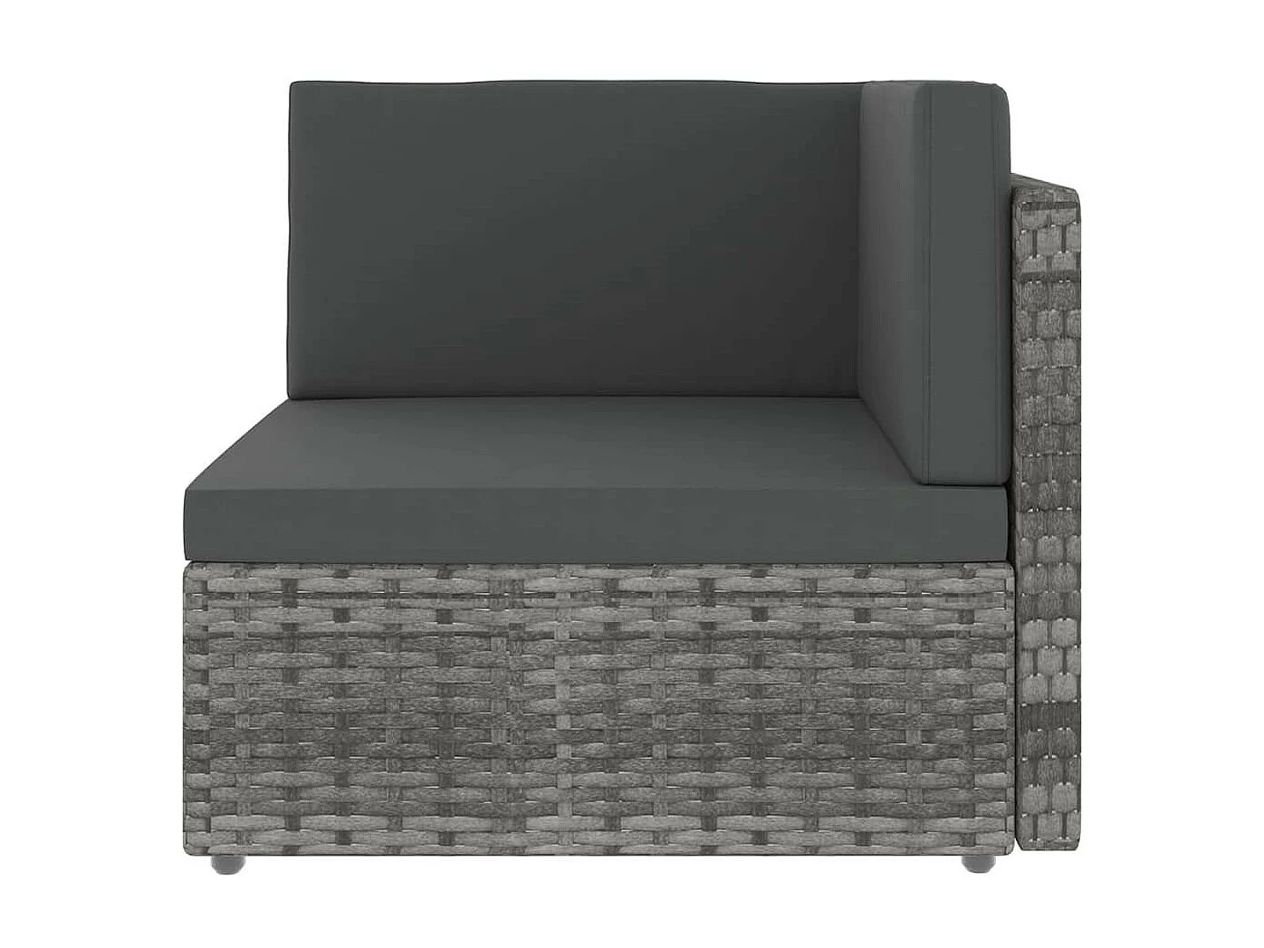 Salon de jardin 5 pcs avec coussins Gris Résine tressée 4