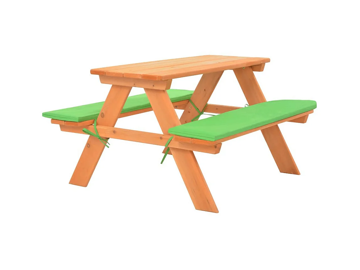 Table de pique-nique pour enfants avec bancs 89x79x50 Sapin