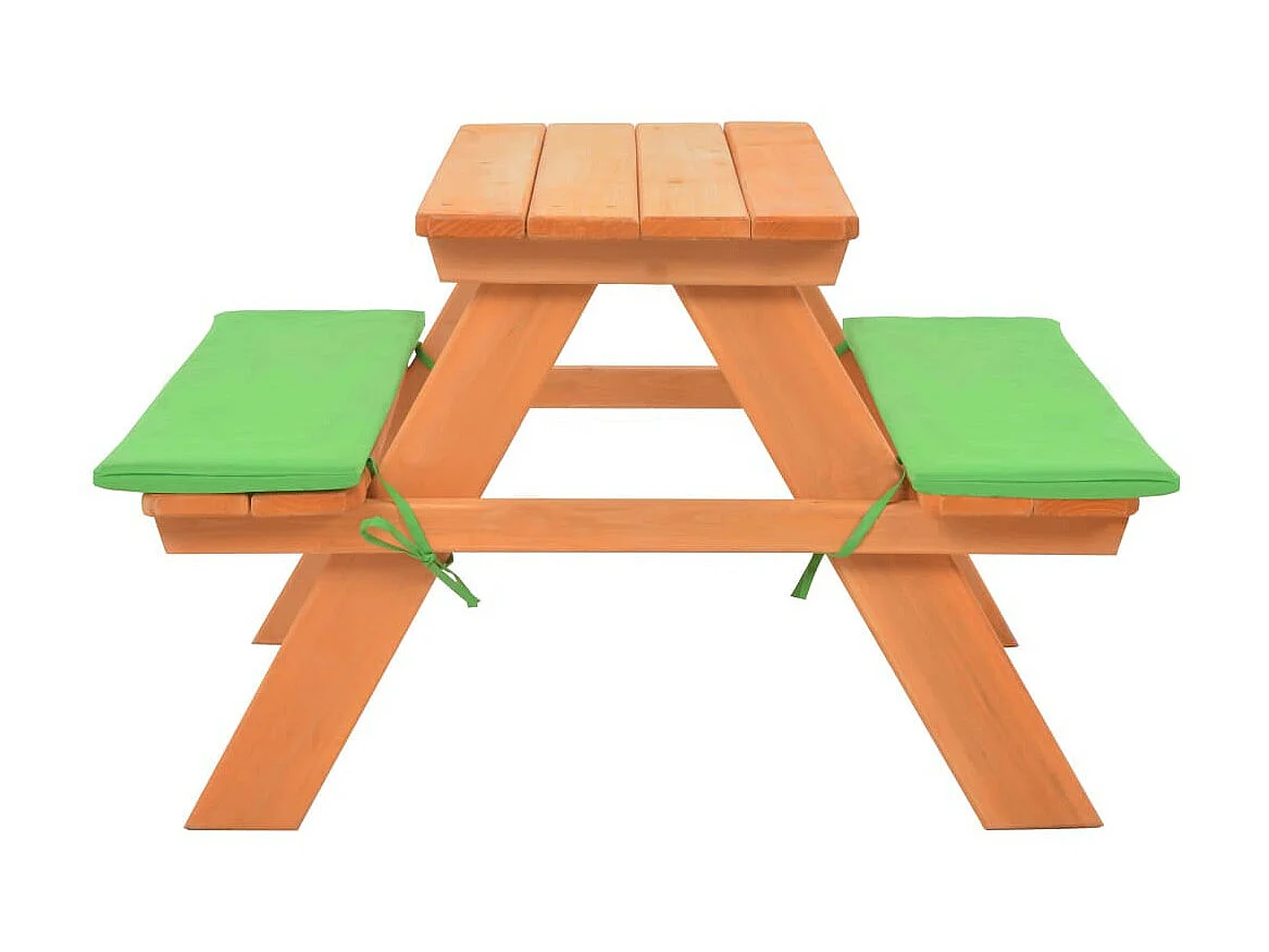 Table de pique-nique pour enfants avec bancs 89x79x50 Sapin