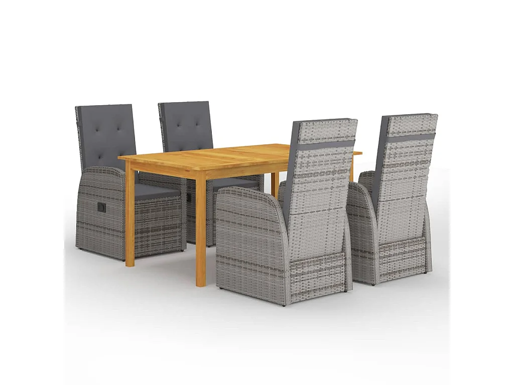 Ensemble de salle à manger de jardin 5 pcs Gris 38