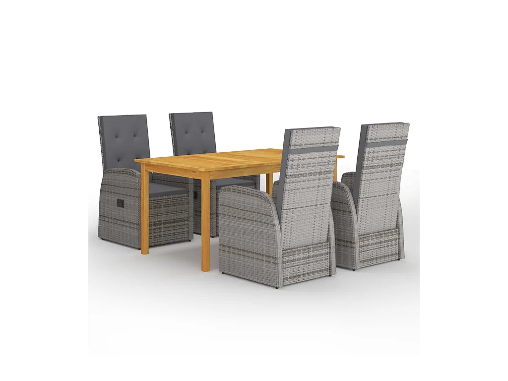Ensemble de salle à manger de jardin 5 pcs Gris 38