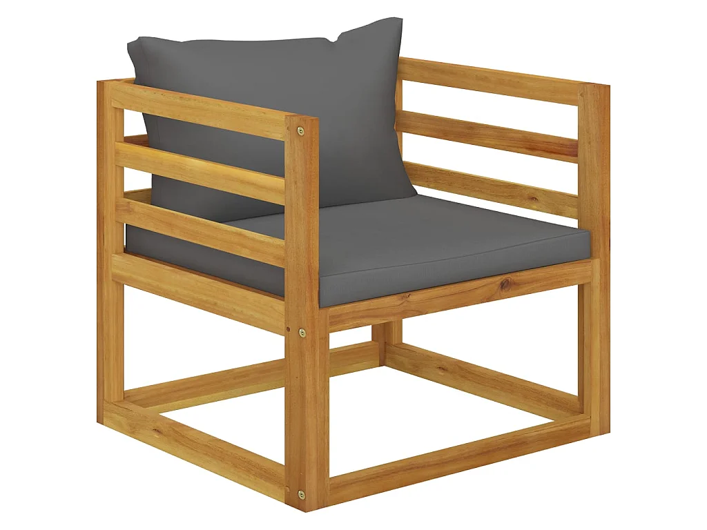 Salon de jardin 5 pcs avec coussin Bois d'acacia solide 9