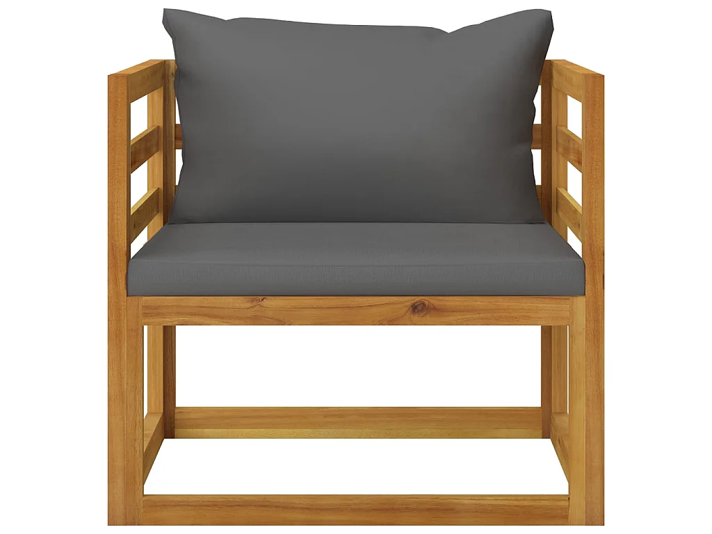 Salon de jardin 5 pcs avec coussin Bois d'acacia solide 9