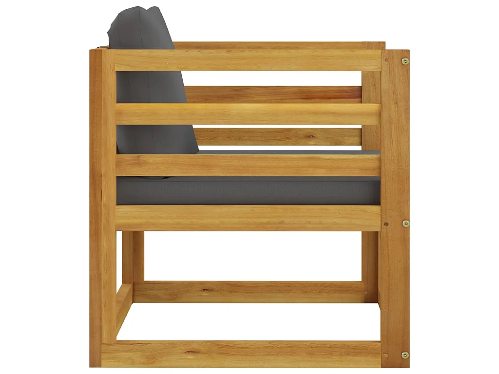 Salon de jardin 5 pcs avec coussin Bois d'acacia solide 9