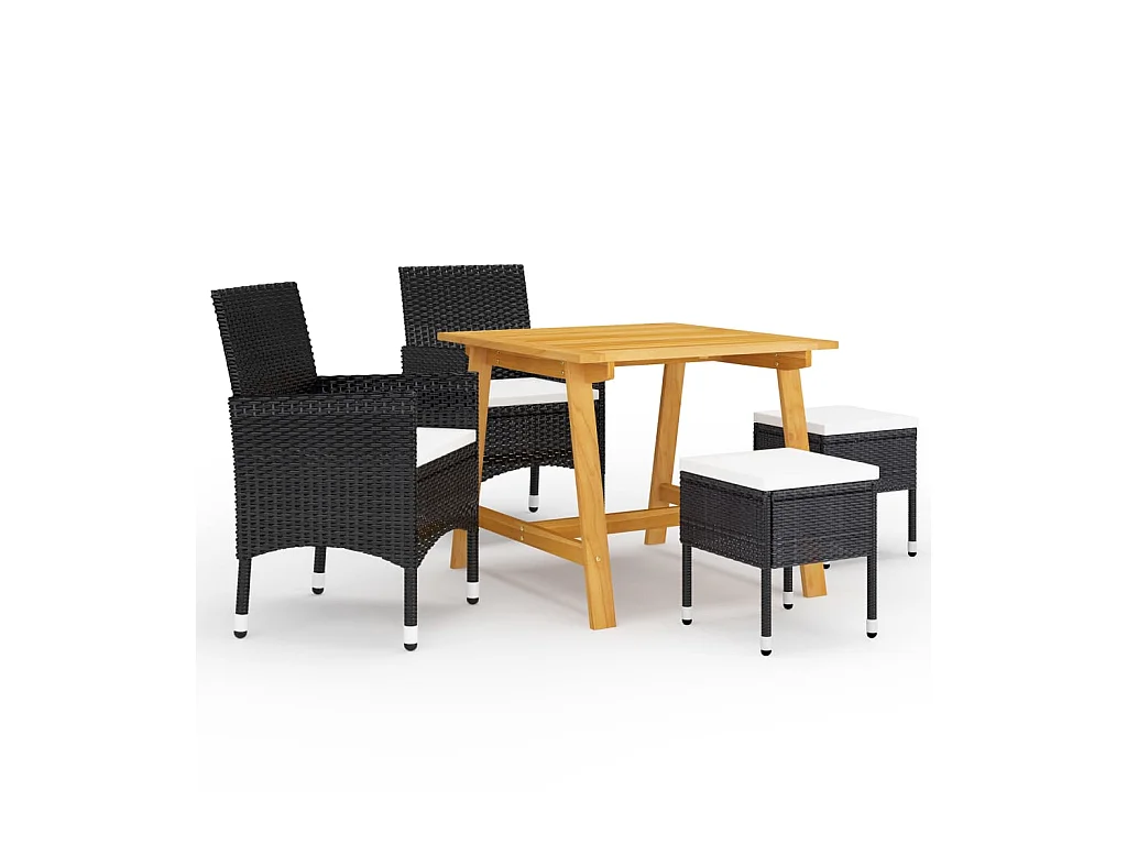 Ensemble de salle à manger de jardin 5 pcs Noir 34