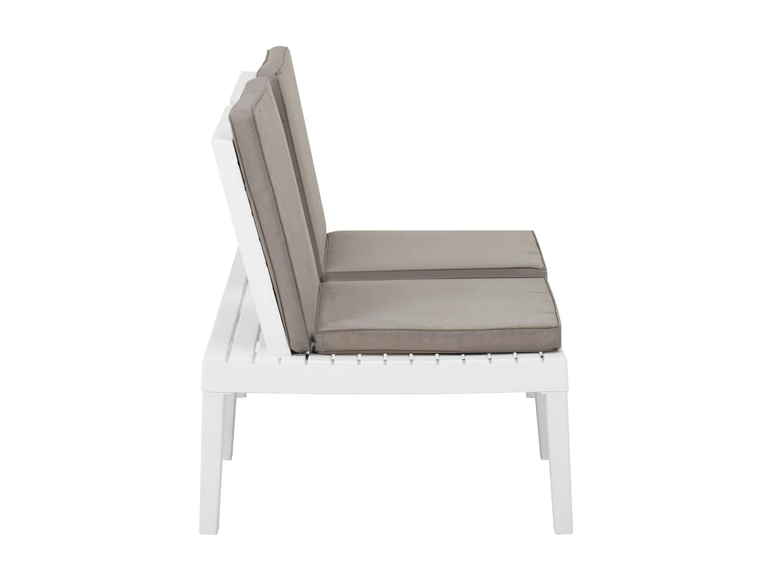 Salon de jardin 2 pcs avec coussins Plastique Blanc