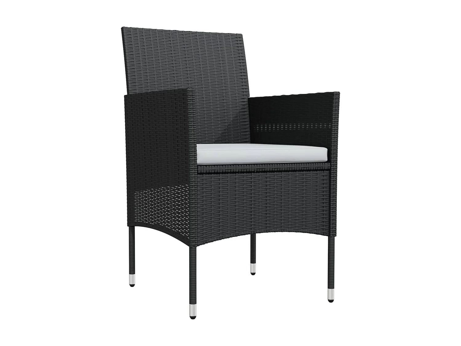 Ensemble de salle à manger de jardin avec coussins 5 pcs Noir 6