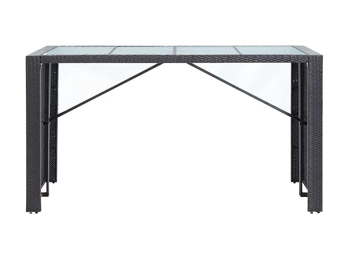 Ensemble de bar d'extérieur 9 pcs Résine tressée Noir