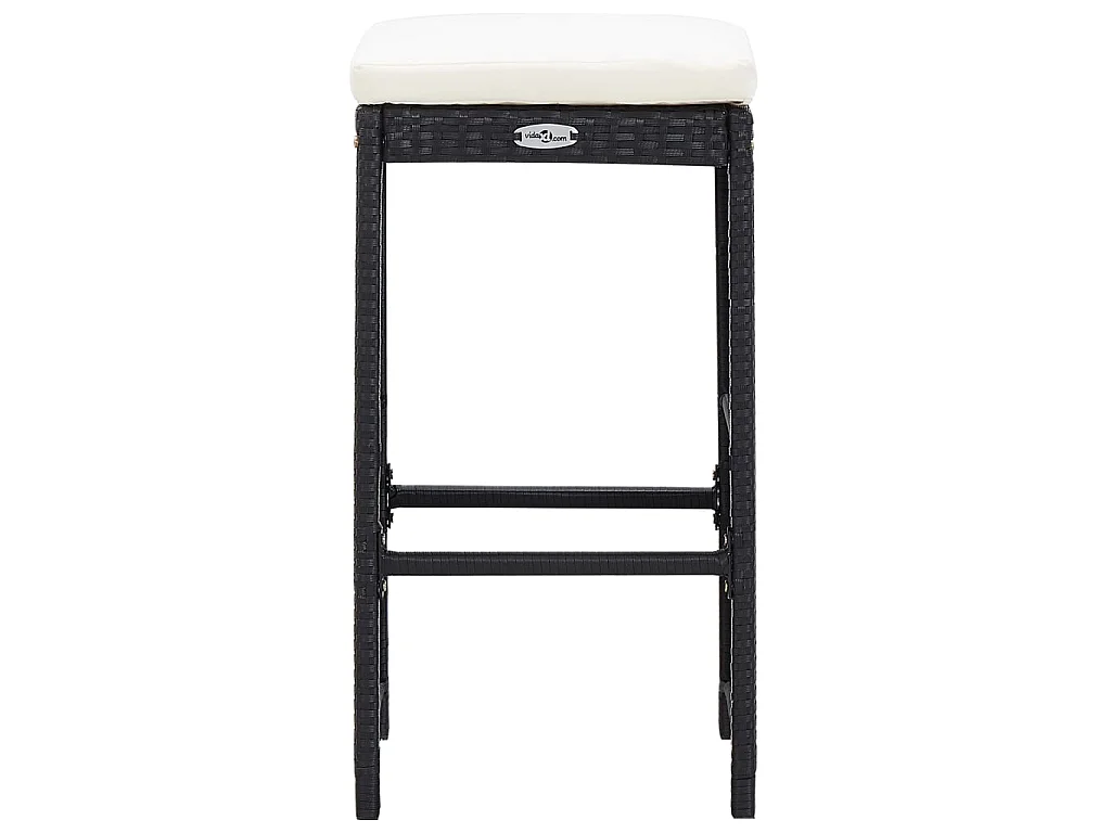 Ensemble de bar d'extérieur 9 pcs Résine tressée Noir