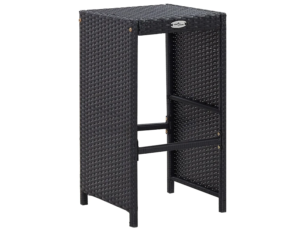 Ensemble de bar d'extérieur 9 pcs Résine tressée Noir