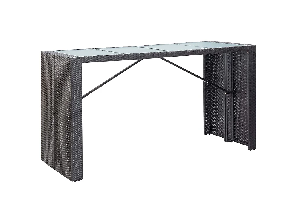 Ensemble de bar d'extérieur 9 pcs Résine tressée Noir