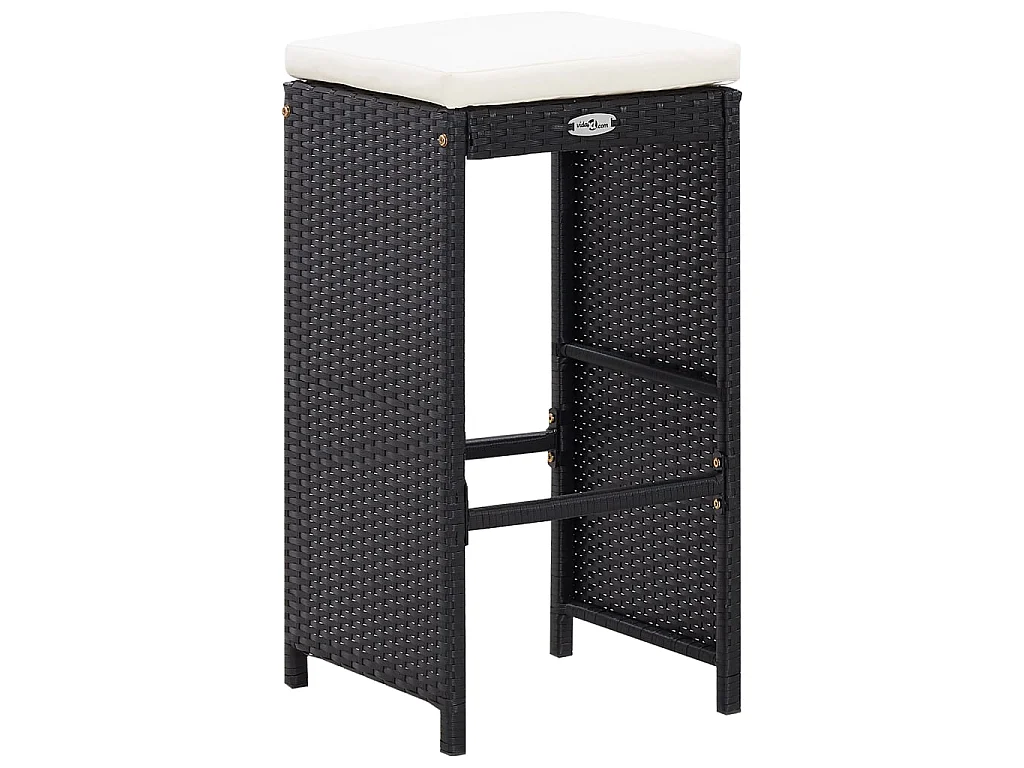 Ensemble de bar d'extérieur 9 pcs Résine tressée Noir