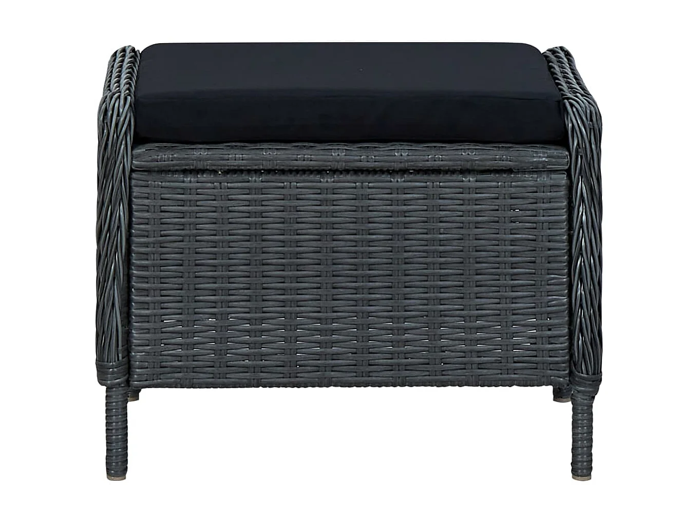 Salon de jardin 3 pcs avec coussins Résine tressée Gris foncé 5